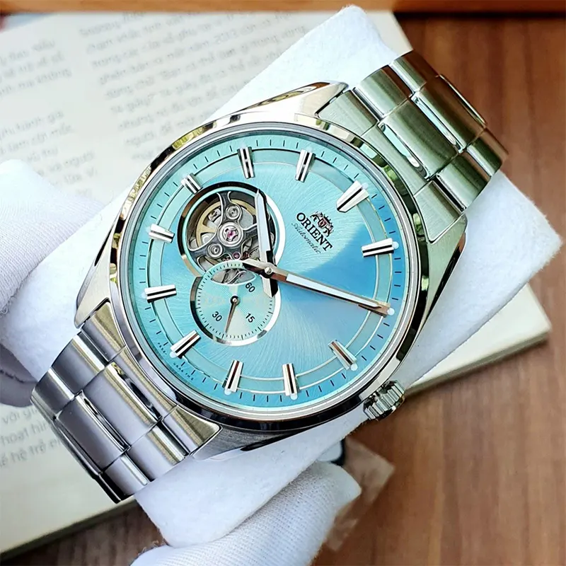 Orient Contemporary Semi-skeleton Ice Blue Dial Men's Watch | RA-AR0009L